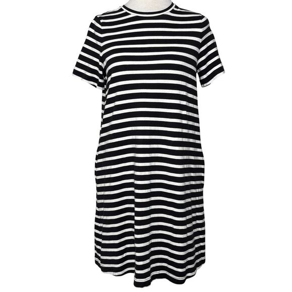 Kate Spade SZ S 100% Cotton Striped Black White Dress - Picture 1 of 12